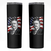 Theodore Roosevelt Patriotic American Flag President Skinny Tumbler