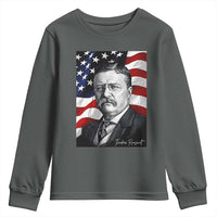 Theodore Roosevelt Patriotic American Flag President Youth Sweatshirt