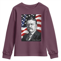 Theodore Roosevelt Patriotic American Flag President Youth Sweatshirt