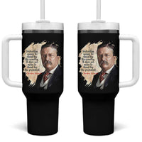 Theodore Roosevelt Quote Tumbler With Handle American History Presidents Day