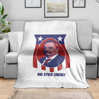 Theodore Roosevelt Patriotic American Flag Throw Blanket Big Stick Energy President