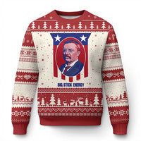Theodore Roosevelt Patriotic American Flag Ugly Christmas Sweater Big Stick Energy President