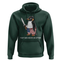 Flight was Never an Option Hoodie Funny Penguin Knife Sarcastic American Flag