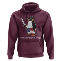 Flight was Never an Option Hoodie Funny Penguin Knife Sarcastic American Flag