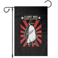 Flight was Never an Option Garden Flag Funny Penguin Knife Sarcastic