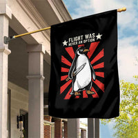 Flight was Never an Option Garden Flag Funny Penguin Knife Sarcastic