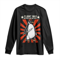 Flight was Never an Option Long Sleeve Shirt Funny Penguin Knife Sarcastic