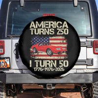 America Turns 250 I Turn 50 1976 50th Birthday Spare Tire Cover Sports Car Retro Americana