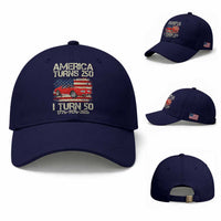 America Turns 250 I Turn 50 1976 50th Birthday Baseball Cap Sports Car Retro Americana