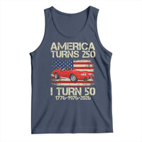 America Turns 250 I Turn 50 1976 50th Birthday Tank Top Sports Car Retro Americana