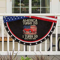 America Turns 250 I Turn 50 1976 50th Birthday Patriotic Fan Flag Sports Car Retro Americana
