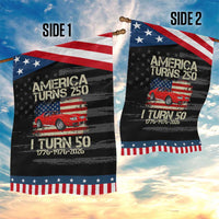 America Turns 250 I Turn 50 1976 50th Birthday Patriotic Garden Flag Sports Car Retro Americana