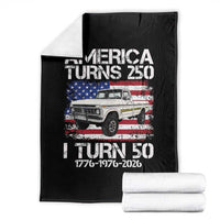 America Turns 250 I Turn 50 1976 50th Birthday Throw Blanket Vintage Classic Original American Old Pickup Truck