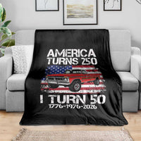 America Turns 250 I Turn 50 1976 50th Birthday Throw Blanket Vintage Classic Original American Old Pickup Truck
