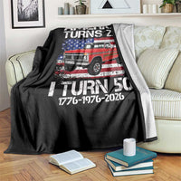 America Turns 250 I Turn 50 1976 50th Birthday Throw Blanket Vintage Classic Original American Old Pickup Truck
