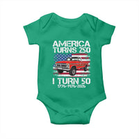 America Turns 250 I Turn 50 1976 50th Birthday Baby Onesie Vintage Classic Original American Old Pickup Truck
