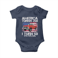 America Turns 250 I Turn 50 1976 50th Birthday Baby Onesie Vintage Classic Original American Old Pickup Truck