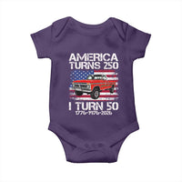 America Turns 250 I Turn 50 1976 50th Birthday Baby Onesie Vintage Classic Original American Old Pickup Truck
