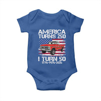 America Turns 250 I Turn 50 1976 50th Birthday Baby Onesie Vintage Classic Original American Old Pickup Truck