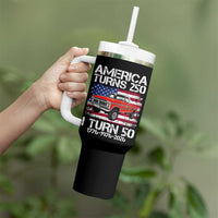 America Turns 250 I Turn 50 1976 50th Birthday Tumbler With Handle Vintage Classic Original American Old Pickup Truck