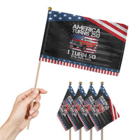 America Turns 250 I Turn 50 1976 50th Birthday Patriotic Handheld Flag Vintage Classic Original American Old Pickup Truck