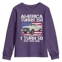 America Turns 250 I Turn 50 1976 50th Birthday Youth Sweatshirt Vintage Classic Original American Old Pickup Truck