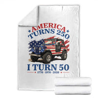 America Turns 250 I Turn 50 1976 50th Birthday Throw Blanket Compact Classic Off-road SUV
