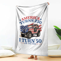 America Turns 250 I Turn 50 1976 50th Birthday Throw Blanket Compact Classic Off-road SUV