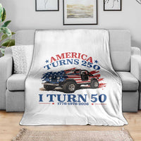 America Turns 250 I Turn 50 1976 50th Birthday Throw Blanket Compact Classic Off-road SUV