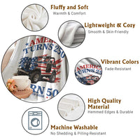 America Turns 250 I Turn 50 1976 50th Birthday Throw Blanket Compact Classic Off-road SUV