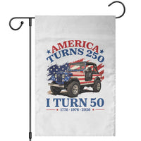 America Turns 250 I Turn 50 1976 50th Birthday Garden Flag Compact Classic Off-road SUV