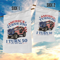 America Turns 250 I Turn 50 1976 50th Birthday Garden Flag Compact Classic Off-road SUV