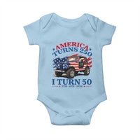 America Turns 250 I Turn 50 1976 50th Birthday Baby Onesie Compact Classic Off-road SUV