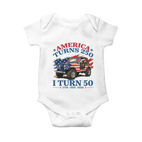 America Turns 250 I Turn 50 1976 50th Birthday Baby Onesie Compact Classic Off-road SUV