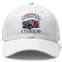 America Turns 250 I Turn 50 1976 50th Birthday Baseball Cap Compact Classic Off-road SUV