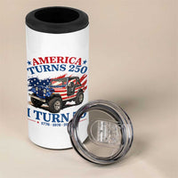 America Turns 250 I Turn 50 1976 50th Birthday 4 in 1 Can Cooler Tumbler Compact Classic Off-road SUV