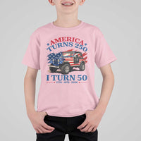 America Turns 250 I Turn 50 1976 50th Birthday T Shirt For Kid Compact Classic Off-road SUV