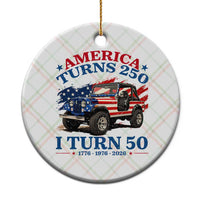 America Turns 250 I Turn 50 1976 50th Birthday Ceramic Ornament Compact Classic Off-road SUV