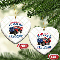 America Turns 250 I Turn 50 1976 50th Birthday Ceramic Ornament Compact Classic Off-road SUV