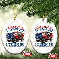 America Turns 250 I Turn 50 1976 50th Birthday Ceramic Ornament Compact Classic Off-road SUV