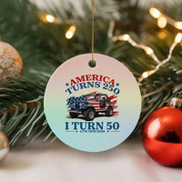 America Turns 250 I Turn 50 1976 50th Birthday Ceramic Ornament Compact Classic Off-road SUV