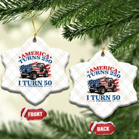 America Turns 250 I Turn 50 1976 50th Birthday Ceramic Ornament Compact Classic Off-road SUV