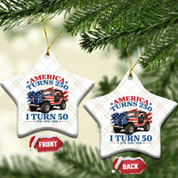 America Turns 250 I Turn 50 1976 50th Birthday Ceramic Ornament Compact Classic Off-road SUV