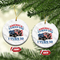 America Turns 250 I Turn 50 1976 50th Birthday Ceramic Ornament Compact Classic Off-road SUV