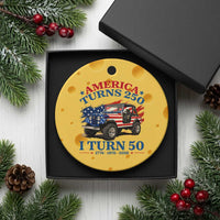 America Turns 250 I Turn 50 1976 50th Birthday Ceramic Ornament Compact Classic Off-road SUV