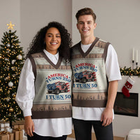 America Turns 250 I Turn 50 1976 50th Birthday V-Neck Knit Sweater Vest Compact Classic Off-road SUV