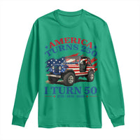 America Turns 250 I Turn 50 1976 50th Birthday Long Sleeve Shirt Compact Classic Off-road SUV