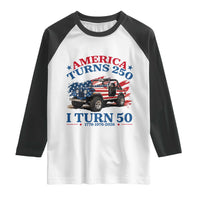 America Turns 250 I Turn 50 1976 50th Birthday Raglan Shirt Compact Classic Off-road SUV
