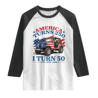 America Turns 250 I Turn 50 1976 50th Birthday Raglan Shirt Compact Classic Off-road SUV