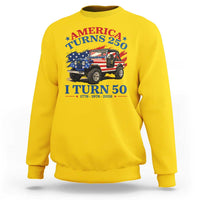 America Turns 250 I Turn 50 1976 50th Birthday Sweatshirt Compact Classic Off-road SUV